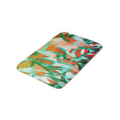 Blaue oder zyklische Streifen über rustikal rötlic Badematte (Schrägansicht)