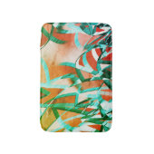 Blaue oder zyklische Streifen über rustikal rötlic Badematte (Vorderseite Vertikal)