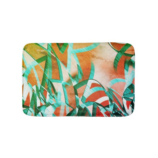 Blaue oder zyklische Streifen über rustikal rötlic Badematte (Vorderseite)