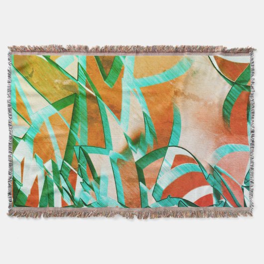 Blaue oder zyklische Streifen über rustikal rötlic Decke (Vorderseite)