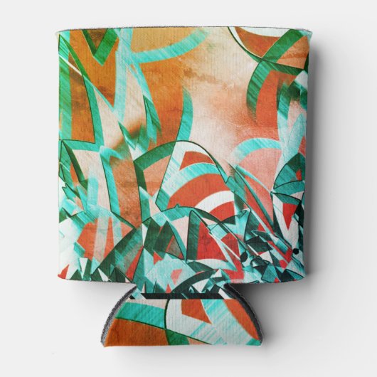 Blaue oder zyklische Streifen über rustikal rötlic Dosenkühler (Vorderseite)