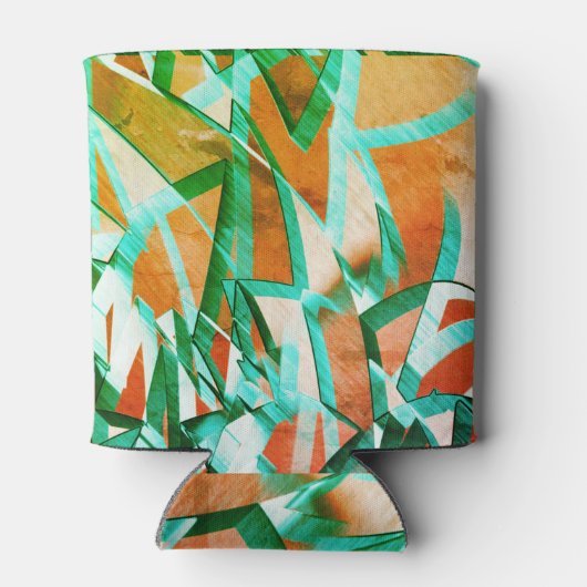 Blaue oder zyklische Streifen über rustikal rötlic Dosenkühler (Rückseite)