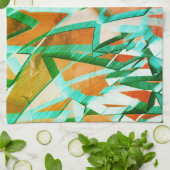 Blaue oder zyklische Streifen über rustikal rötlic Geschirrtuch (Gefaltet)