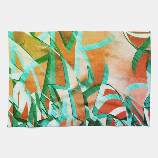 Blaue oder zyklische Streifen über rustikal rötlic Geschirrtuch (Horizontal)