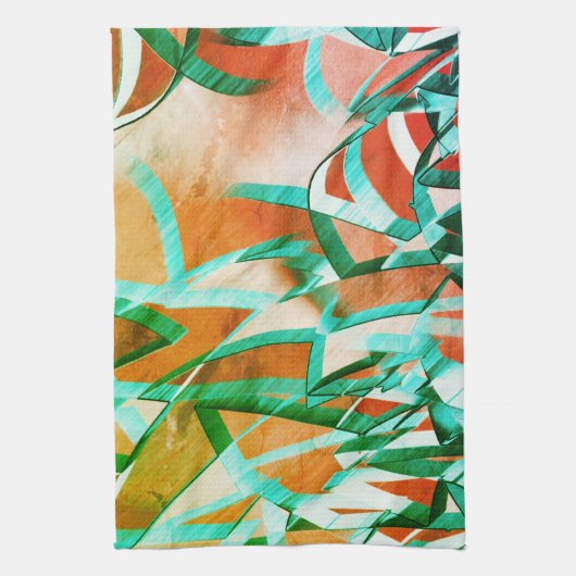 Blaue oder zyklische Streifen über rustikal rötlic Geschirrtuch (Vertikal)