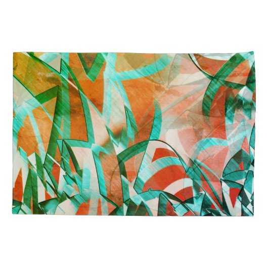 Blaue oder zyklische Streifen über rustikal rötlic Kissenbezug (Rückseite-Links)