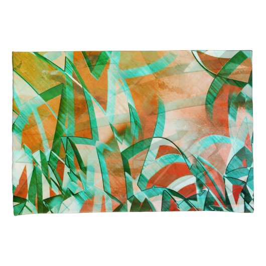 Blaue oder zyklische Streifen über rustikal rötlic Kissenbezug (Vorderseite-Rechts)