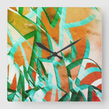 Blaue oder zyklische Streifen über rustikal rötlic