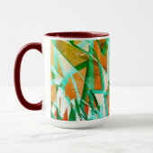 Blaue oder zyklische Streifen über rustikal rötlic Tasse (Links)