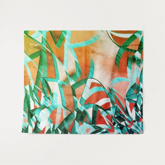 Blaue oder zyklische Streifen über rustikal rötlic Wandteppich (Vorderseite (Horizontal))