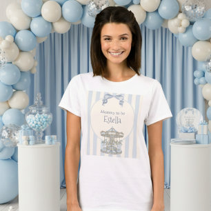 Blaue Oh-Junge-Schleifen-Karussell-Aquarell-Baby-P T-Shirt