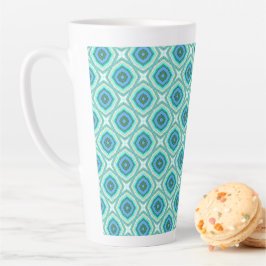 Blaue Oktagons und isotoxische Sterne Latte-Tasse Milchtasse