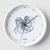 Blaue Oktopus auf weißem Hintergrund Uhr (Vorderseite)
