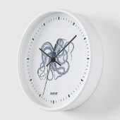 Blaue Oktopus auf weißem Hintergrund Uhr (Winkel)