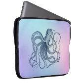 Blaue Oktopus mit rosa und blauem Ober Laptopschutzhülle (Vorne Rechts)