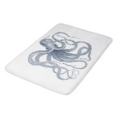 Blaue Oktopus-nautische Abbildung Badematte (Schrägansicht)