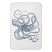 Blaue Oktopus-nautische Abbildung Badematte (Vorderseite Vertikal)
