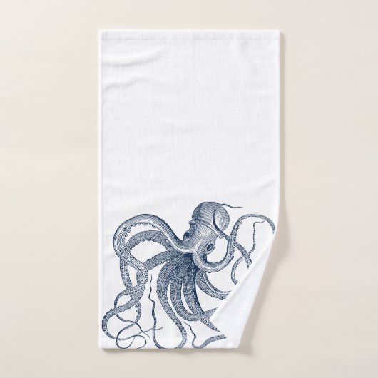 Blaue Oktopus-nautische Abbildung Badhandtuch Set (Handtuch)