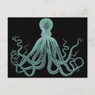 Blaue Oktopus Postkarte