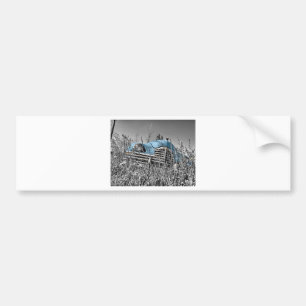 blaue Oldtimer Autoaufkleber