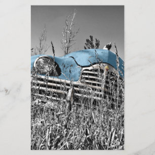 blaue Oldtimer Briefpapier