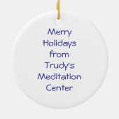 Blaue OM-Symbol-Verzierung Keramik Ornament (Hinten)