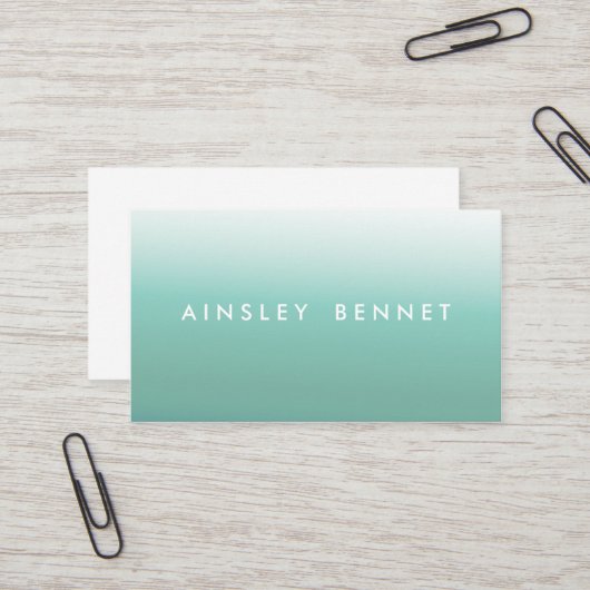 Blaue Ombre Aquarell-Visitenkarten Visitenkarte (Vorderseite/Rückseite Beispiel)