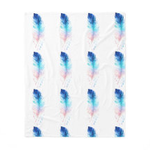 Blaue Ombre-Feder-Wasserfarbe