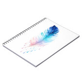 Blaue Ombre-Feder-Wasserfarbe Notizblock (Linke Seite)