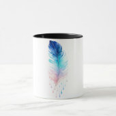 Blaue Ombre-Feder-Wasserfarbe Tasse (Zentrum)
