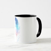 Blaue Ombre-Feder-Wasserfarbe Tasse (VorderseiteRechts)