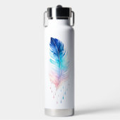 Blaue Ombre-Feder-Wasserfarbe Trinkflasche (Vorderseite)