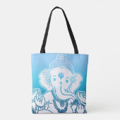 Blaue Ombre Ganesh Tasche/Tasche Tasche (Rückseite)