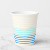 Blaue Ombre gestreifte Papiere Pappbecher (Vorderseite)