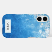 Blaue Ombre-Malerei Case-Mate iPhone Hülle (Rückseite (Horizontal))