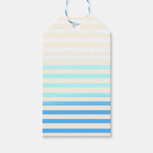 Blaue Ombre Streifen Geschenkanhänger (Vorderseite)