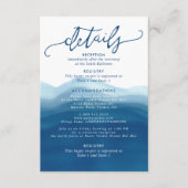 Blaue Ombre Wasserfarbe Wave Handschrift Details Begleitkarte (Vorderseite)