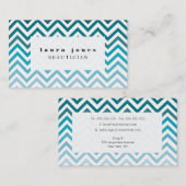 blaue Ombre Zickzack Beautician-Mode-Schablone Visitenkarte (Vorne/Hinten)