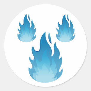 Blaue Onibi-Geisterflammen Japanischer Yokai-Aufkl Runder Aufkleber