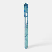 Blaue Opal-Abstraktion iPhone 16 Hülle (Linke Seite)