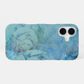 Blaue Opal-Abstraktion iPhone 16 Hülle (Rückseite (Horizontal))