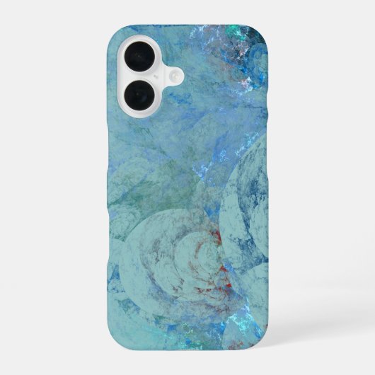Blaue Opal-Abstraktion iPhone 16 Hülle (Rückseite)