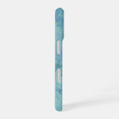 Blaue Opal-Abstraktion iPhone 16 Hülle (Rechte Seite)