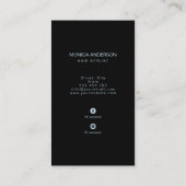 Blaue Opal Glitter Haar Script Schere QR Code Visitenkarte (Rückseite)
