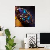 Blaue Opal-Inspiration mit Kupferadern Poster (Heimbüro)