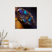 Blaue Opal-Inspiration mit Kupferadern Poster (Küche)