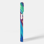 Blaue Orange Aquamarine Abstrakte geometrische Fed Case-Mate iPhone Hülle (Rückseite / Rechts)