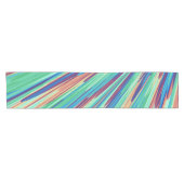 Blaue Orange Aquamarine Abstrakte geometrische Fed Kurzer Tischläufer (Horizontal)