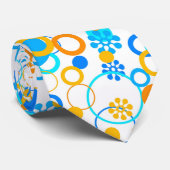 Blaue orange Blumen Krawatte (Gerollt)