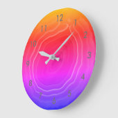 Blaue Orange des Achatscheibe-Rosas mit Zahlen Große Wanduhr (Winkel)